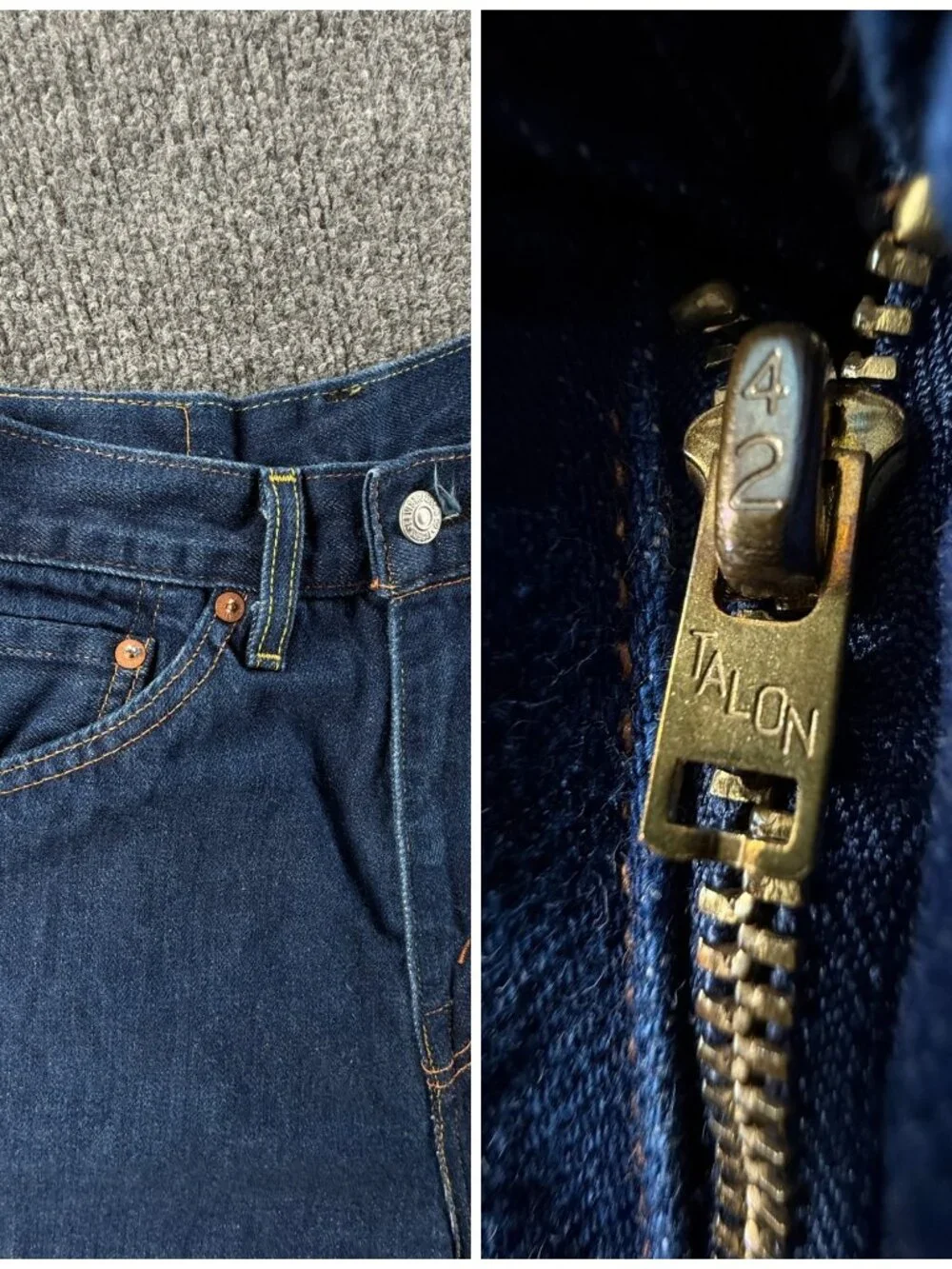 Levis 702 LVC Jeans Selvedge Big E Denim Jeans Dark Wash All Cotton ACTL 26X32